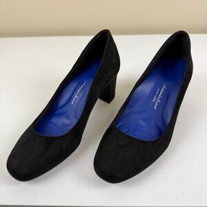 Like New Antonia Saint New York All Day Night Black Suede Block Heel Pump